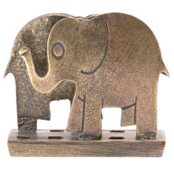 Brass Elephant Card Holder - Picture 2 of 4